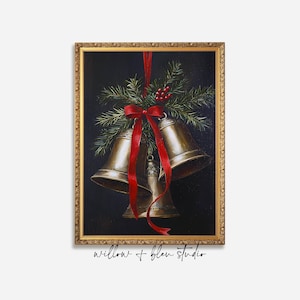 Vintage Christmas Bells Print: Dark Victorian Holiday Decor (Digital Download)