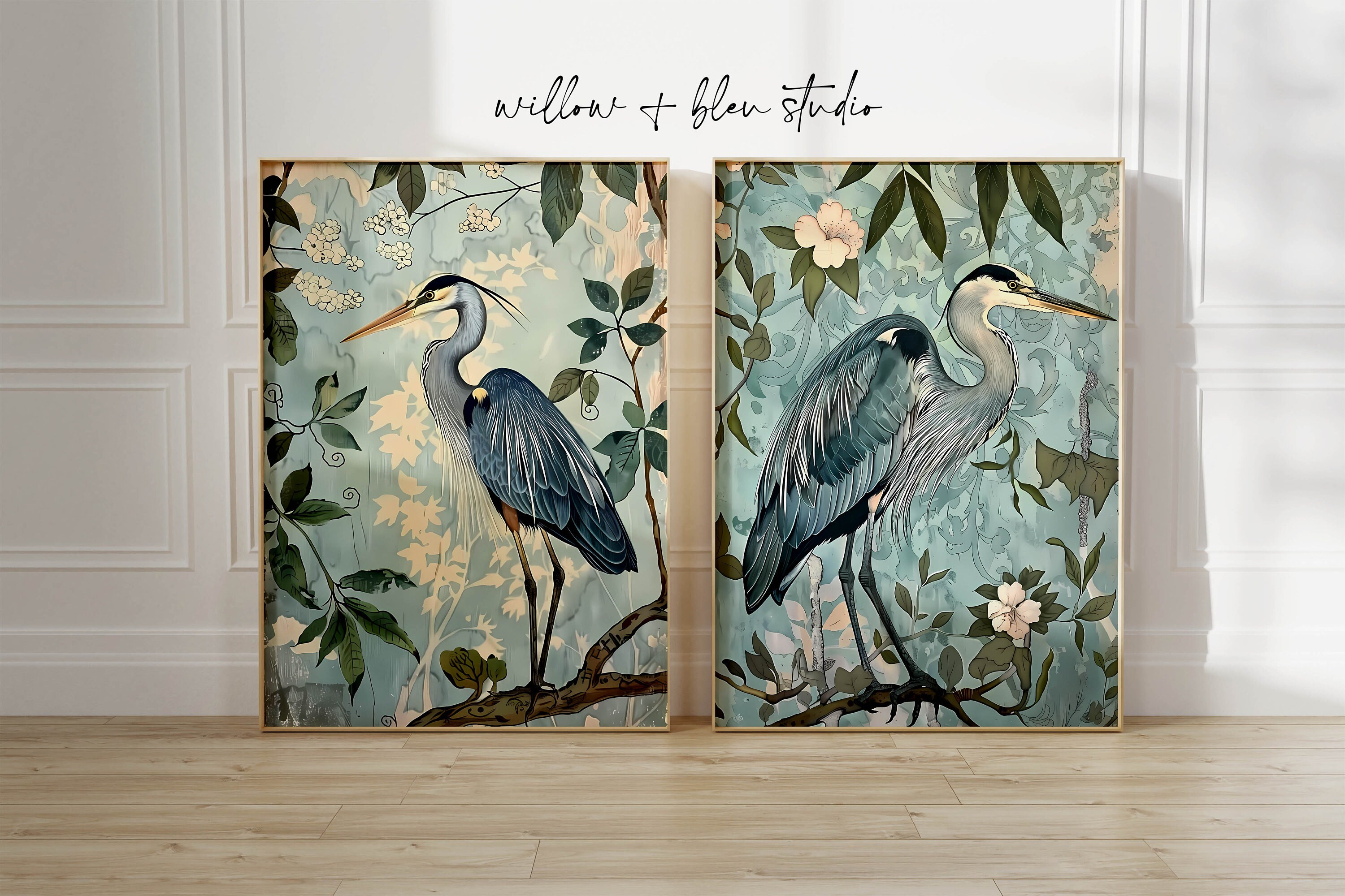 William Morris Heron, vogelprint, William Morris tentoonstellingsdruk, William Morris poster, vintage muurkunst, textielkunst, vintage poster (189c) A4