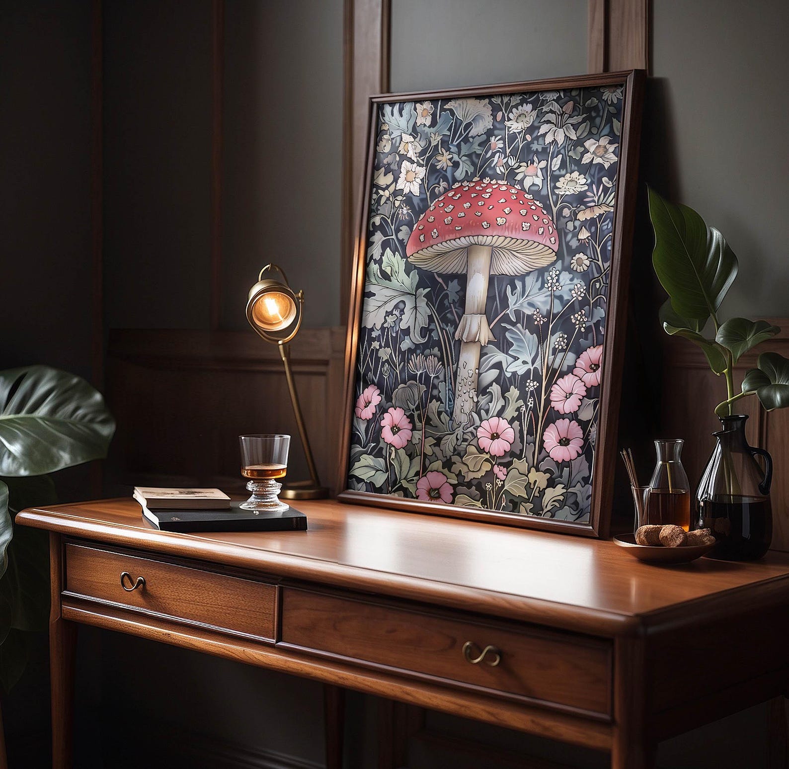 William Morris Mushroom Printable, Cottagecore Botanical Wall Art, Arts ...