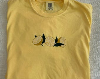 Lemons Comfort Colors Embroidered T Shirt