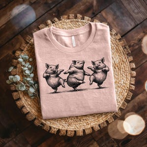 Dancing Pigs T-Shirt, Funny Animal Tee, Pig Lover Gift, Cute Graphic Shirt, Farm Animal Top, Funny Barnyard Tee, Pig Dance Party Shirt