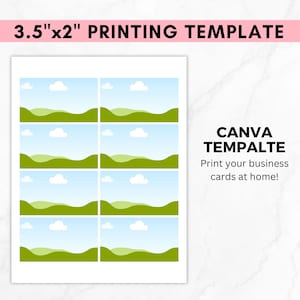 Business Card Printing Template, 3.5x2 Business Card Printing Guide, 8.5x11 Sheet Template, Canva Editable, DIY, Printable, INSTANT DOWNLOAD