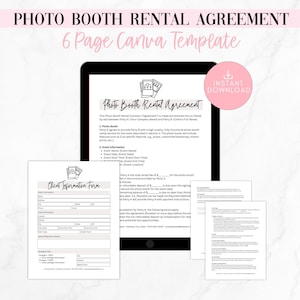 Photo Booth Contract, Editable Photo Booth Rental Contract, Photo Booth Rental Agreement, Photo Booth Contract Template, Lease Agreement