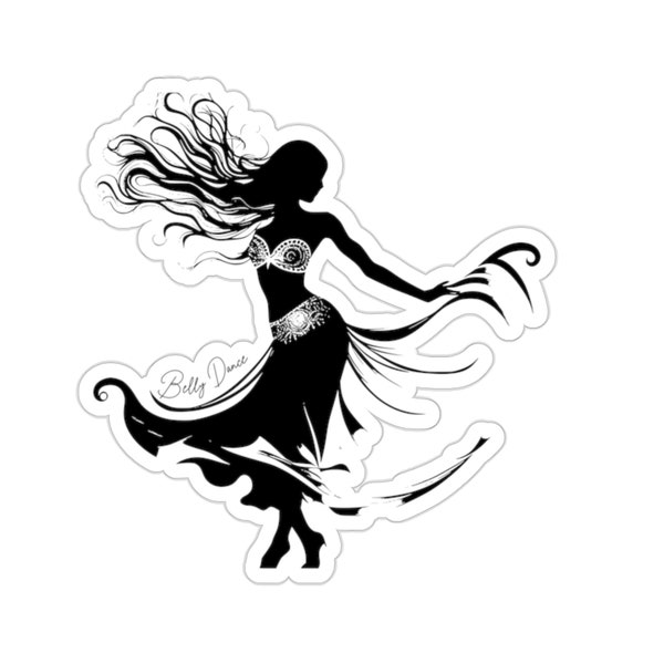 belly dance vinyl silhouette sticker flowing dancing decor sticky expression art inspiring costume beautiful gift female dancer enthusiasts