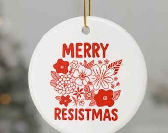 Adorno liberal, recuerdo de la Navidad de 2025, adorno anti-Trump, decoración navideña, arte de protesta, regalo político, resumen del año 2025