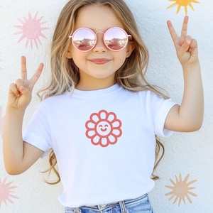 Groovy Smiley Face Kids Tee, Funny Toddler T-Shirt, Happy Face Children&#39;s Shirt, Kids Graphic Tee, Cute Children&#39;s Clothing