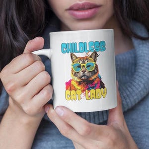 Mug sans enfant pour femmes avec chats pour Kamala, tasse à café de l&#39;époque des femmes avec chat, président démocrate de 2024