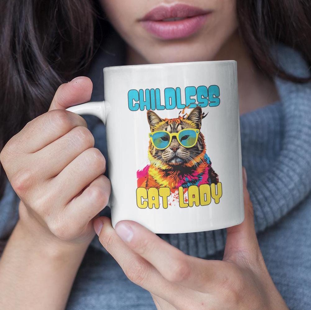 Childless Cat Ladies for Kamala Mug, Cat Ladies Era Coffee Cup, President 2024 Democrat