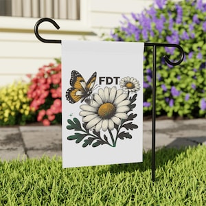 FDT Flag, Subtle Anti Trump Flag, Anti-MAGA, Kamala Gift, Floral Flower Garden Lawn Sign, Resistance, Trump Fascism, Liberal Activist