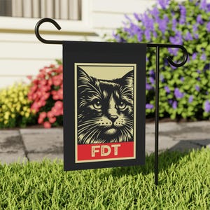 Subtle Anti Trump Flag, FDT, Anti-MAGA, Kamala Gift, Floral Flower Garden Lawn Sign, Resistance, Trump Fascism, Liberal Activist, Leftist image 1