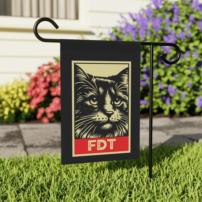 Subtle Anti Trump Flag, FDT, Anti-MAGA, Kamala Gift, Floral Flower Garden Lawn Sign, Resistance, Trump Fascism, Liberal Activist, Leftist image 1