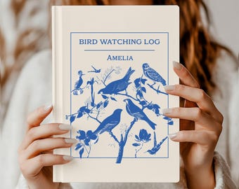 Vogelbeobachtung Notizbuch Hardcover Journal, personalisiertes Vogelbeobachter Geschenk