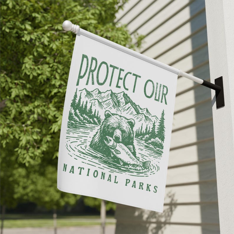 Schützen Sie unsere Nationalparks Gartenbanner - Outdoor Home Decor, Yard Flagge, Naturliebhaber Geschenk, Umweltschutz, Earth Day Bild 4
