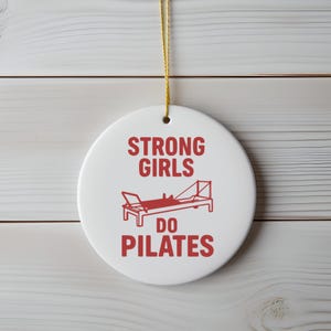 Pilates Ornament, Holiday Ornaments, Christmas Decor, Tree Decoration, Pilates Lover Gift, Ceramic Pilates Instructor Gift