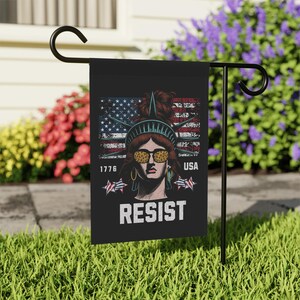 Resist Garden Flag, anti-Trump, Political Banner, House Decoration, Garden and House Flag, Patriotic Outdoor Decor