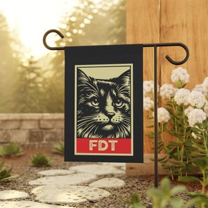 Subtle Anti Trump Flag, FDT, Anti-MAGA, Kamala Gift, Floral Flower Garden Lawn Sign, Resistance, Trump Fascism, Liberal Activist, Leftist image 2