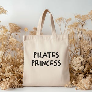Pilates Princess Tote Bag, Christmas Gift for Instructor or Friend, Pilate Accessories for Pilates Lovers, Gym and Fitness Tote
