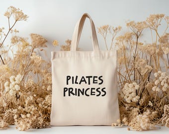 Pilates Princess Tote Bag, Christmas Gift for Instructor or Friend, Pilate Accessories for Pilates Lovers, Gym and Fitness Tote