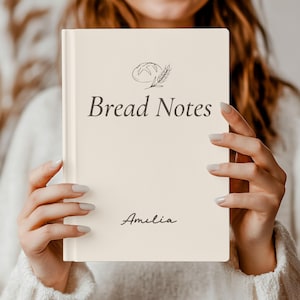 Custom Name Bread Notes Hardcover Journal | Personalized Baking Notebook