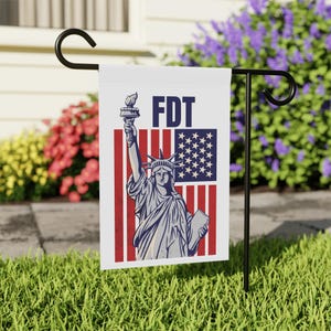 FDT Yard Banner, Liberty and Justice for All House Flag, Liberal Yard Flag, Subtle Anti Trump, Progressive Flags, Resistance, Protest