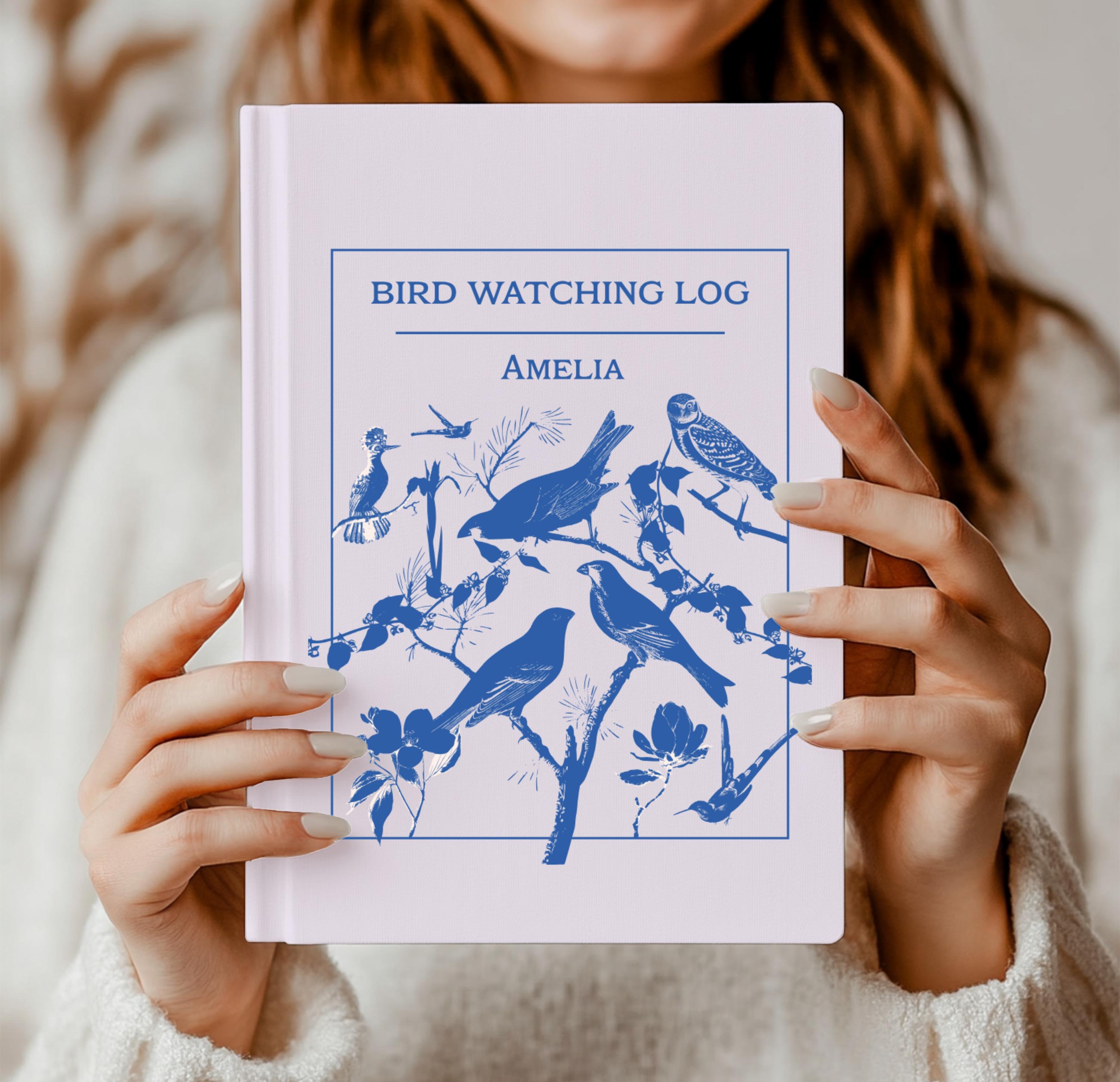 Bird Watching Log Notebook Hardcover Journal, Personalized Birding Gift ...