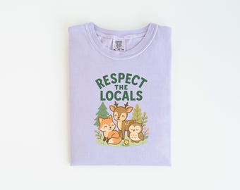 Camiseta "Respeto a la fauna local", "Protección de los parques nacionales", "Camping Outdoors Granola Girl", "Camiseta ecológica", "Colores cómodos"