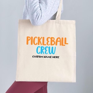 Personal Pickleball Tote Bag, Personalized Pickle Team Bag, Pickleball Crew Group Gift for Pickleball Lover