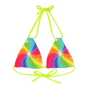 Personalized custom strappy triangle bikini top