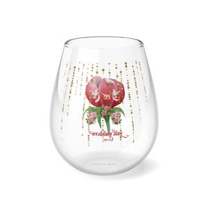 Wedding Stemless Wine Glass 11.75oz