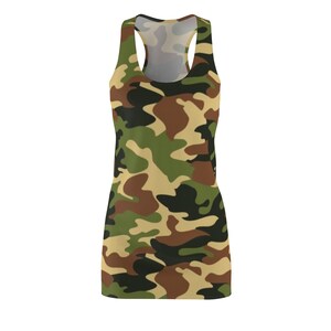 Camouflage Racerback Dress, Women&#39;s Dress, Sleeveless Dress, Summer Dress, Casual Dress, Camo Dress, Women&#39;s Clothing, Summer Fashion,
