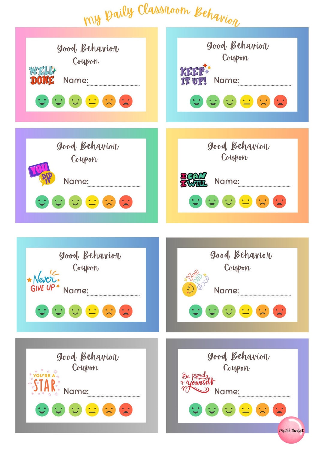 Tableau de comportement sensoriel coloré personnalisé - Etsy France