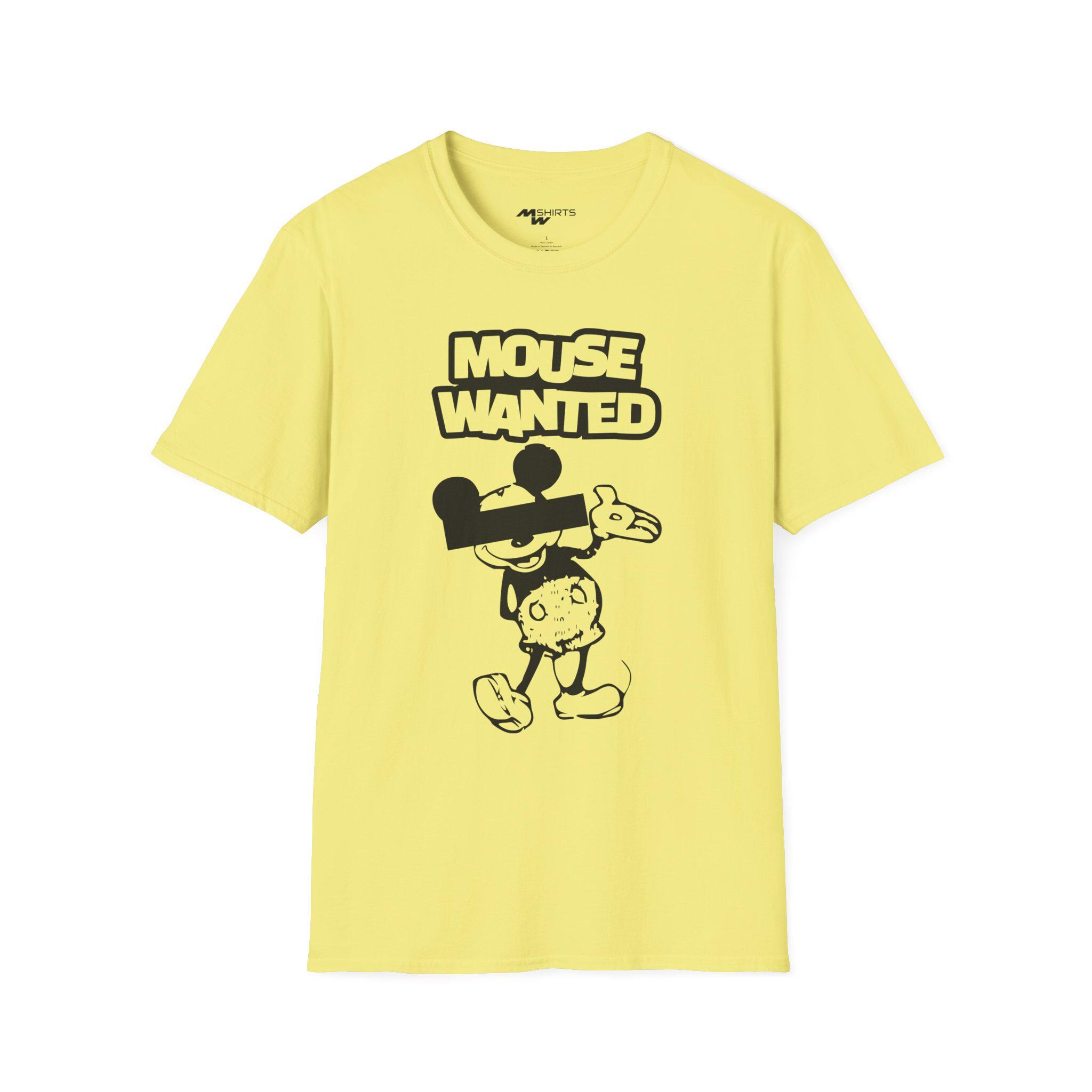 Mouse Wanted Unisex T-shirt, Blacked Out Eyes Graphic Tee