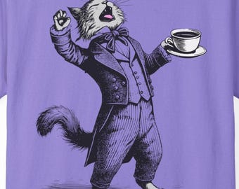 Cat Tea Time T-Shirt, Tea Lover Gift