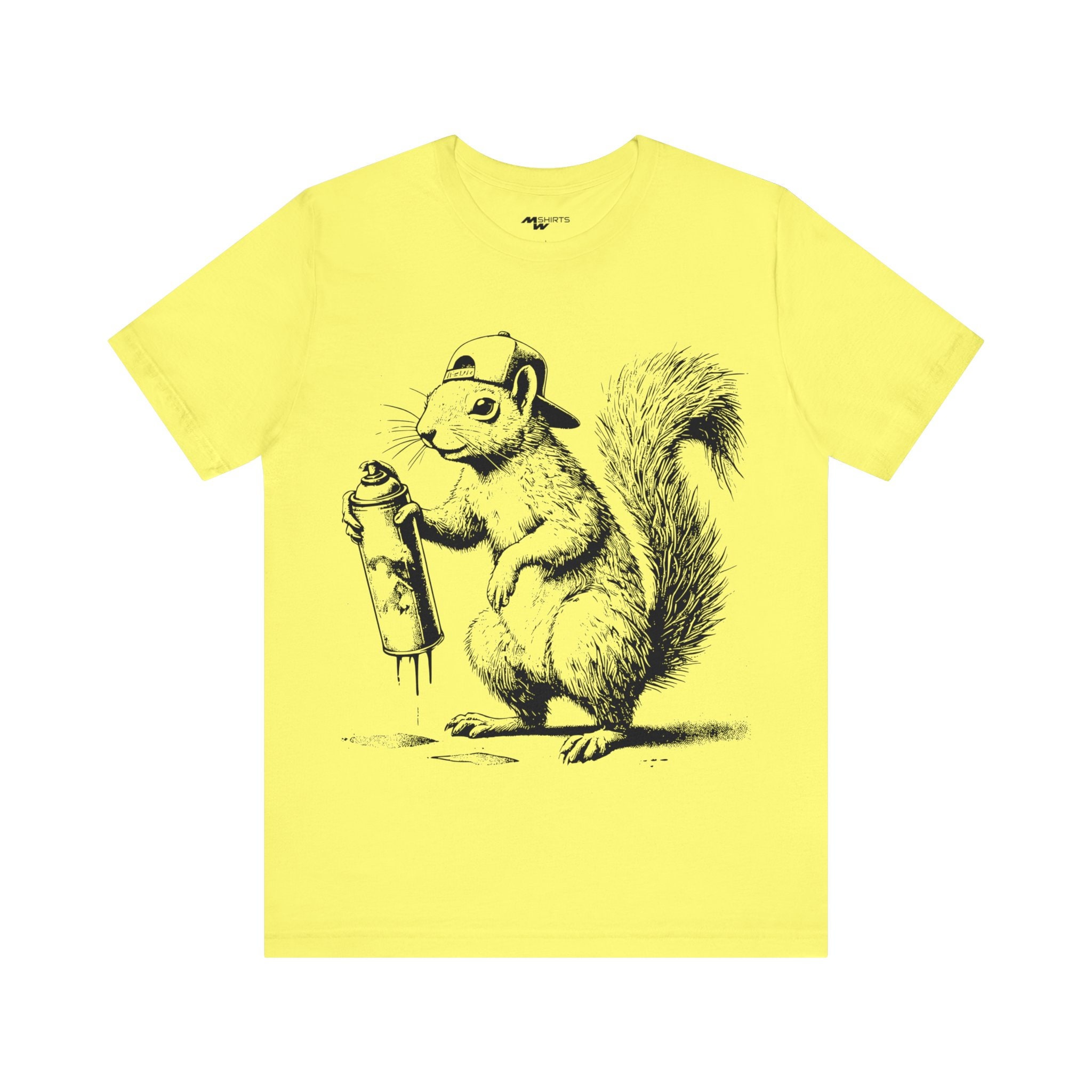 Graffiti Squirrel T-shirt - Copper Engraving Vintage Style/ Unisex