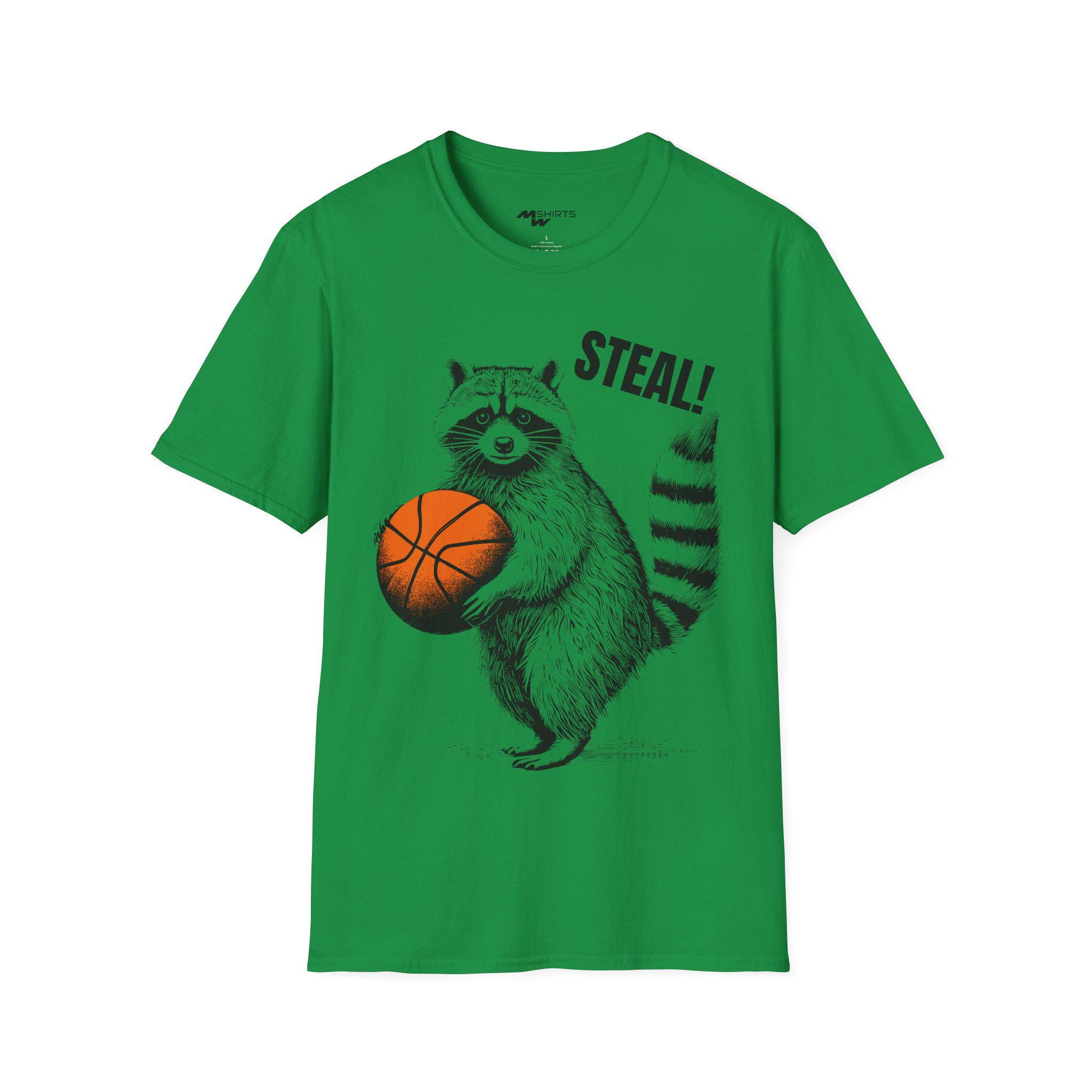 BALL LINE RACCOONS BASKETBALL Tシャツ XXL Basketball Raccoon Steal/ Vintage-style T-shirt/ Unisex Softstyle