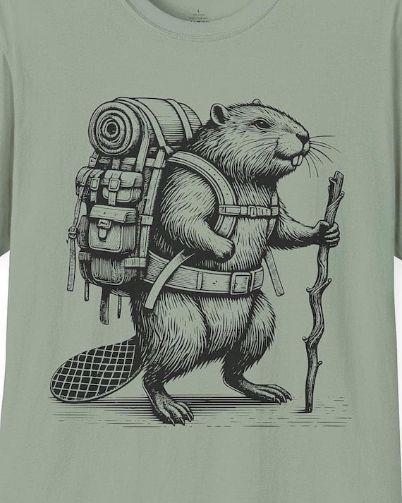 Adventure Beaver Graphic T-Shirt: Nature Hiking Apparel Gift