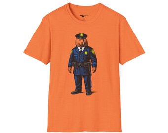 ヴィンテージベア彫刻カラー警察制服ユニセックスソフトスタイルT