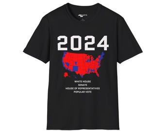 2024 Election Results Map T-Shirt/ Unisex Softstyle T-Shirt