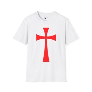 Red Templar Cross T-Shirt: Medieval Knight Costume Tee