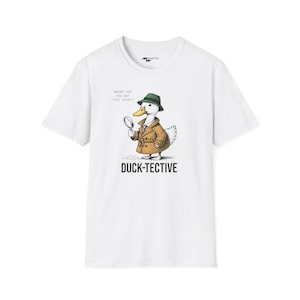 Camiseta unisex Duck-tective, camiseta estilo cómic de detective Duck, divertida y peculiar camiseta de pato, camiseta novedosa con forma de animal, regalo para amantes de los patos