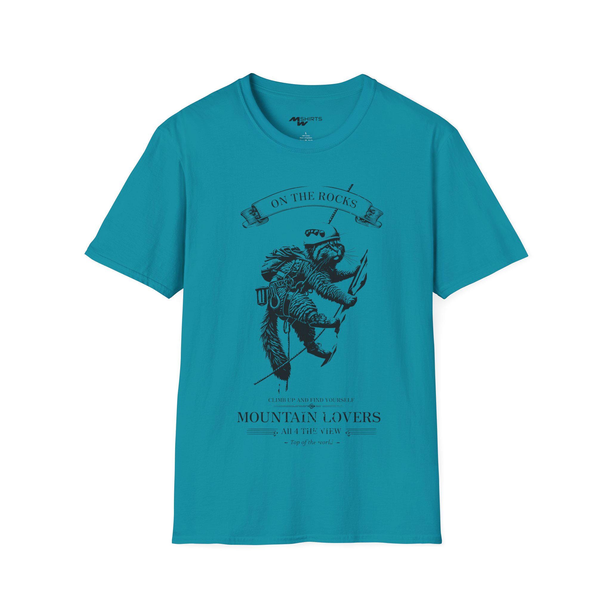 ON THE ROCKS Climbing Cat T-shirt - Alpinist Style Mountain