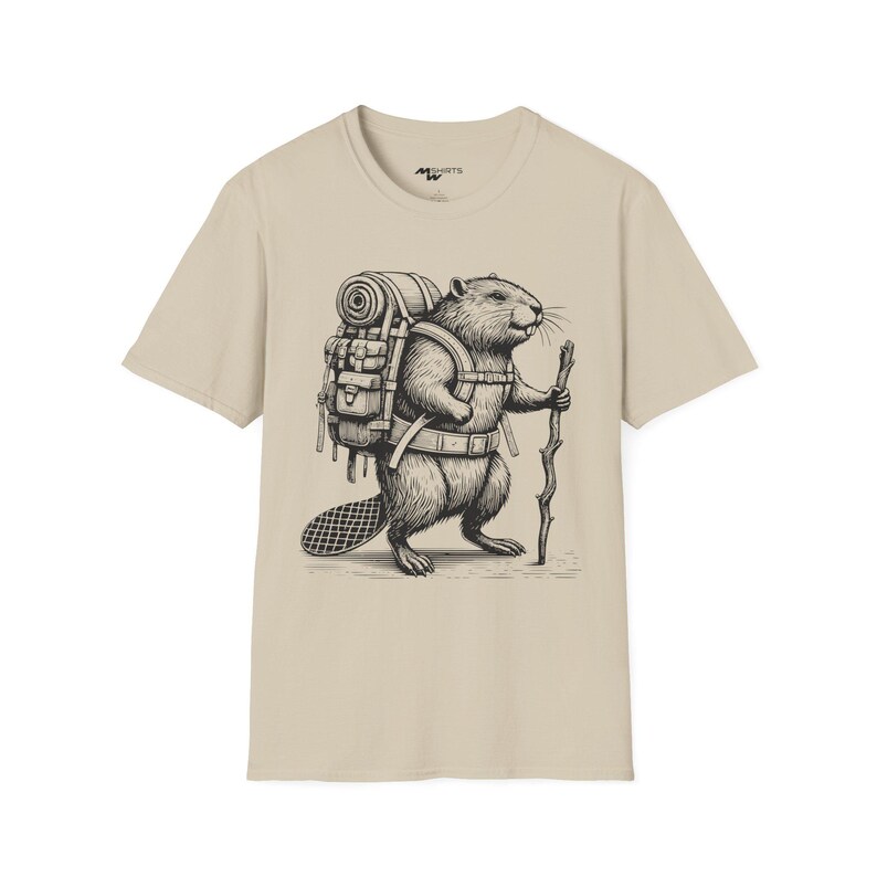 Camiseta gráfica de Castor aventurero: regalo de ropa de senderismo natural imagen 4