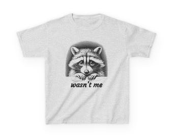 Kids Raccoon T-Shirt: Whimsical "Wasn't Me" Design