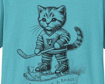 A Beauty & A Beast/T-shirt ijshockeykatje/uniseks softstyle-T-shirt