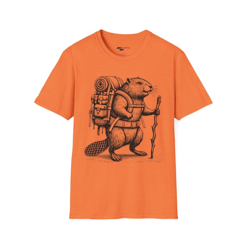 Camiseta gráfica de Castor aventurero: regalo de ropa de senderismo natural imagen 3
