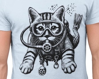 Scuba Diving Kitty Cat T-shirt cadeau duikerfan