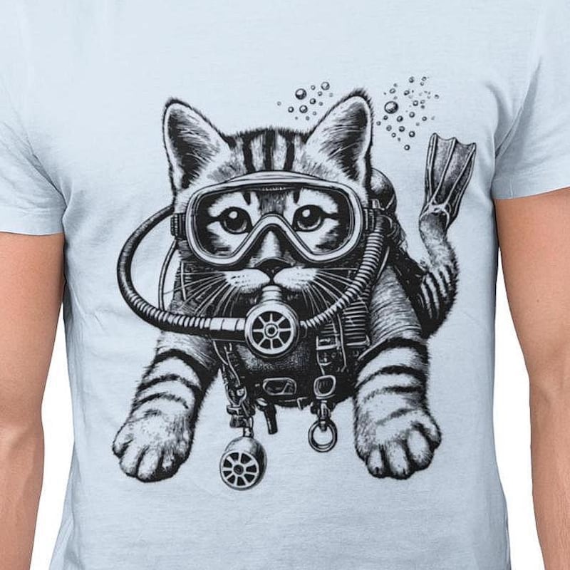 Scuba Cat Sticker Scuba Emote Twitch - Etsy