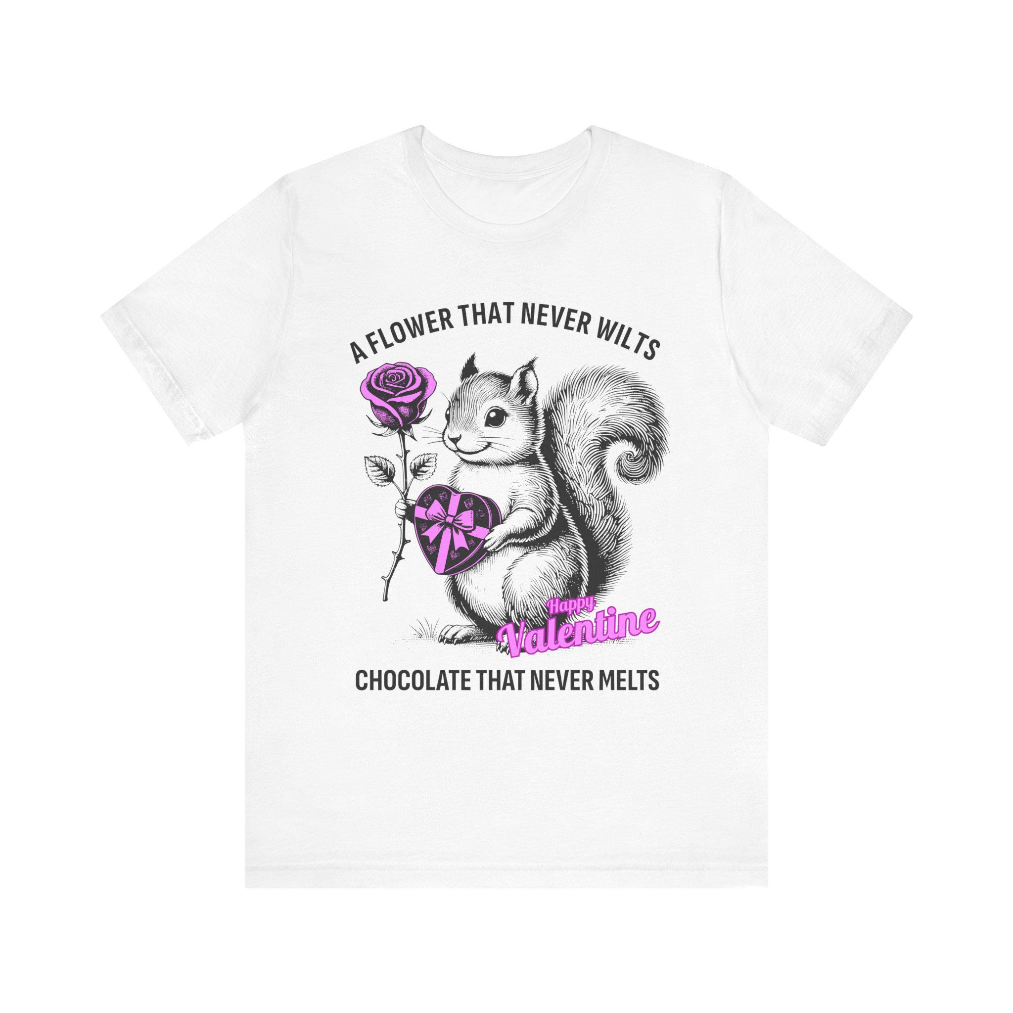 Squirrel Holding Heart Box T-shirt | 'A Flower That Never Wilts
