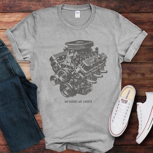 Muscle Car Majesty - V8 Engine Block Tee/ Unisex Softstyle T-Shirt