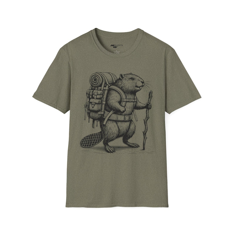 Camiseta gráfica de Castor aventurero: regalo de ropa de senderismo natural imagen 6